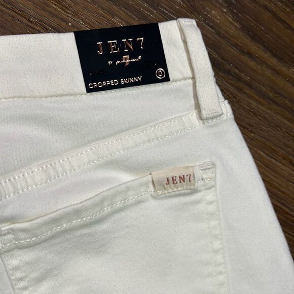 Jen7 7 for all mankind white crop skinny‎ jeans ankle length summer - Picture 6 of 8